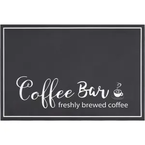 Super Absorbent 12x20 Inch Dish Drying Mat - Cuttable Coffee Mat, Hide Stain Bar Mat for Kitchen Counter, Coffee Bar Accessories, Black