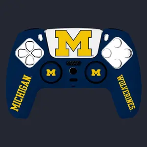 VarsityGripz Michigan Wolverines Grip Bundle - Maize & Blue Controller Cover for Eligsdffste Control and Bold School Colors - Console Gaming Products Protection