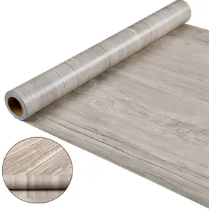 Wood Grain Contact Paper Peel and Stick Waterproof Easy to Clean Anti Oil Wallpaper Self-Adhesive Wood Vinyl Film for Kitchen Countertops Cabinets Furniture Table Dresser Shelf Liner Removable Decorative Wood Contact Paper