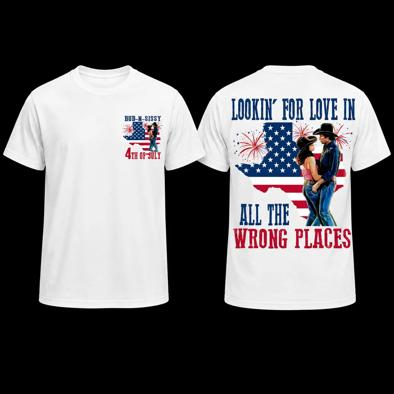 Bud And Sissy Gilleys Texas T-Shirt, 4th Of July movie Shirt, Urban Cowboy Movie Hoodie, Casual Crewneck Sweatshirt, Looking for Love, Urban Cowboy Shirt