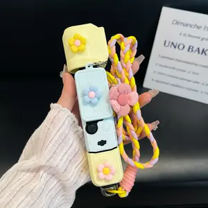 Luxury Cute Cartoon Handmade DIY Silicone Camera Case Cover, Full Protection for Dji Pocket3, Ultra-Thin Lightweight Soft Gel, Portable with Lanyard