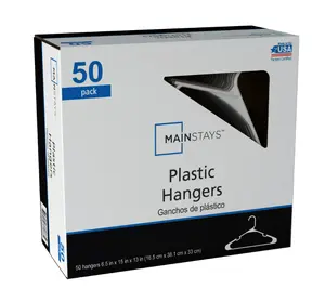 Mainstays Adult & Teen Clothing Hangers, 50 Pack, White, Durable Plastic