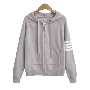 Hooded zipper sweater
