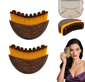 2-Piece Dry Brushing Tool Set – Lymphatic Drainage Face & Body Care Brush, Ergonomic Contour Massager for Chin & Jawline Sculpting with Precise Fit Design