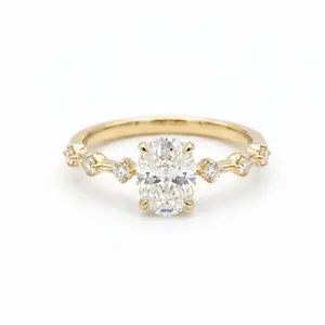 Lab-grown diamond 11014 ，1 ct, D , VS1 , four-prong oval lab-grown diamond engagement/proposal ring, S925