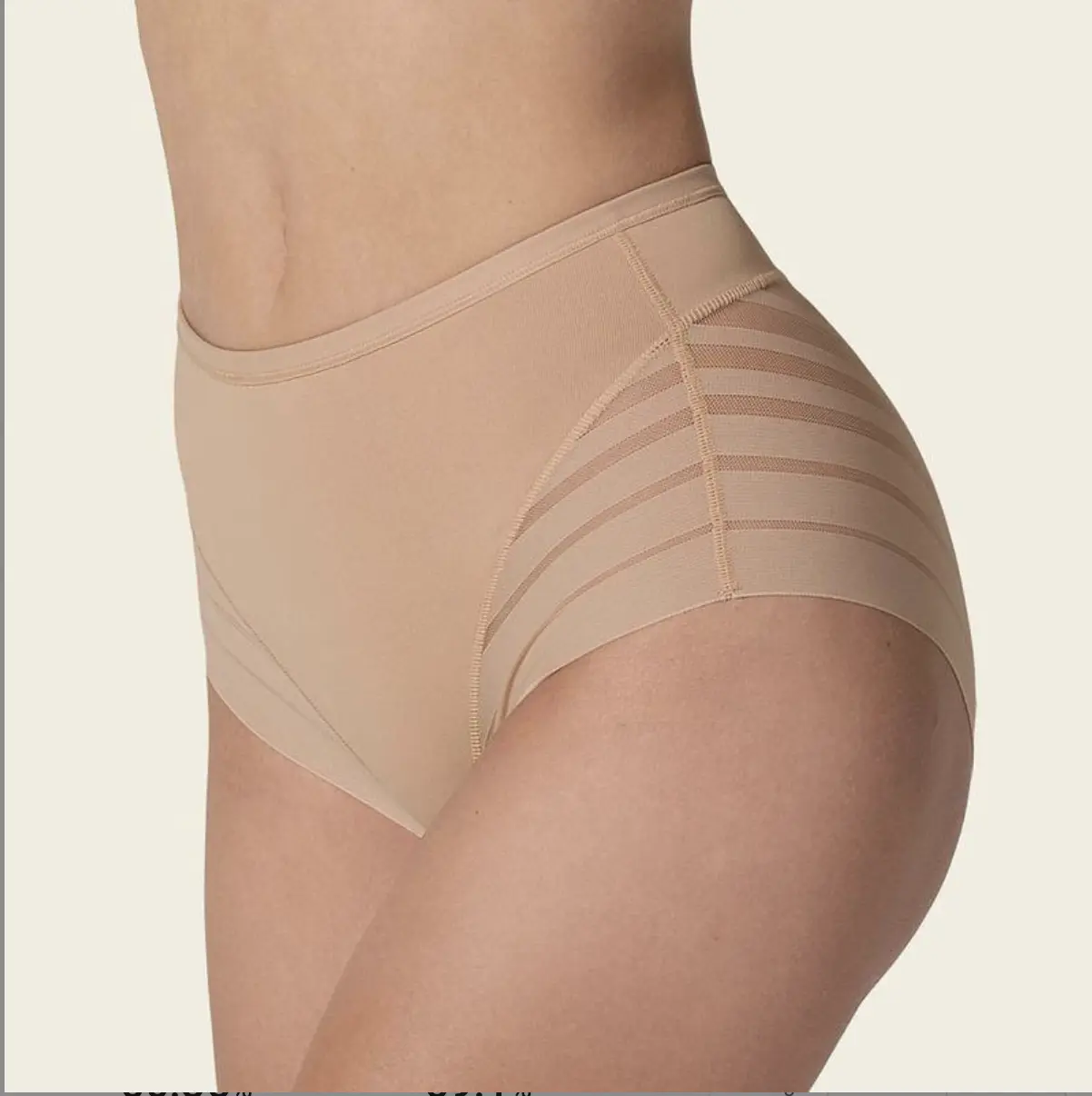 SageTop Women's Preppy Striped High-Waisted Knit Spandex Shaping Panties - Compression, Basic, Breathable, Undetectable Lace, Flat Leg, Invisible Tummy Control Shapewear Suit