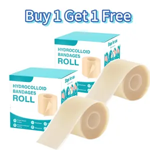 【Buy 1 Get 1 Free】Hydrocolloid Bandage Roll, Cut-to-Size for Wound Care, 2in x 4.8ft (5cm x 1.5m),Sterile Portable Gentle Breathable Bandage- Flexible, Self-Adhesive Dressing Adhesive for Blister, Acne Care,Pimple Patch