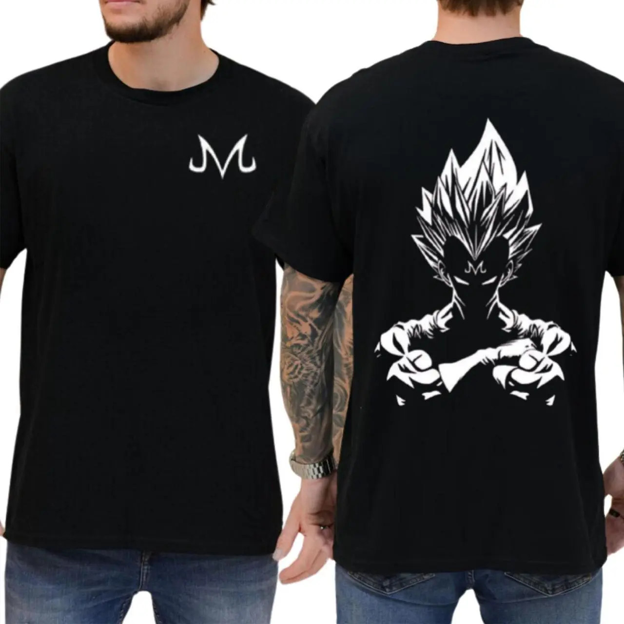 Majin Vegeta Anime T-Shirt | Vintage Graphic Saiyan Prince Tee | Loose Fit Cotton Streetwear Top | Aesthetic Japanese Anime Men's Shirt
