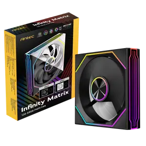 Antec Infinity Matrix 120 ARGB, 120mm PWM Fan, Independent Dual-Cable Design, Four-Sided Infinity Mirror Lighting, PWM 1800 RPM, 5V 3-Pin ARGB
