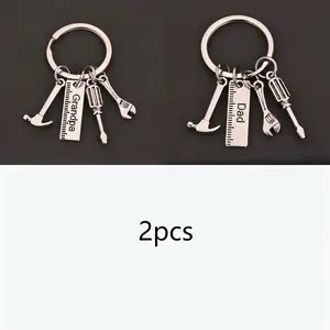 2pcs hammer, a screwdriver, a wrench, a key chain, one for each of Dad and grandpa, a perfect Father's Day gift