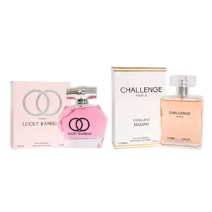 Women's Perfume Bundle - Lucky Bamboo and Challenge Paris - Eau de Parfum Natural Spray Perfume - 100ml/3.4fl.oz. Each