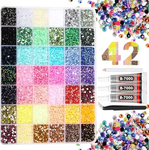 42000pcs 42 Color 3mm Jelly Resin Decor Ornament Kit, DIY Craft Supplies for Nail & Shoe Custom Art