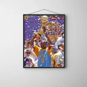 Kobe Bryant Poster Champion Wall Art, Mamba Mentality Print Legend Decor, Basketball Motivation Artwork