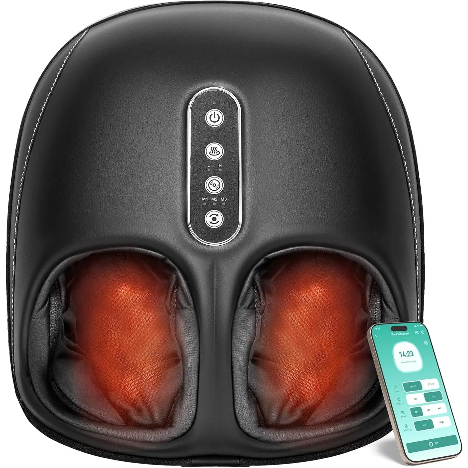 Shiatsu Foot Massager with Heat, Foot Massager Machine for Plantar Fasciitis, Neuropathy Pain, Deep Kneading, Air Compression, Remote APP Control, Gifts for Her Him, Fits Up to 13" massage  toy Compact USB Rechargeable Electric Shaver zen