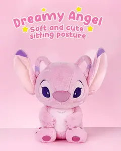 [Valentine's Day] Disney Series Angel&StitchPlush Doll – Angel No.18 Sitting Figure, Cute Collectible Soft Toy Kawaii Stuffed Animal Decor Ideal Birthday Present Valentien Gift for Girlfriends Couples
