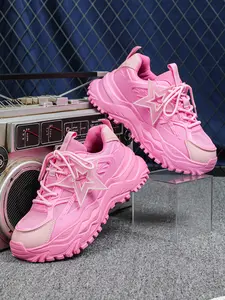 Men's Fashion Casual DIY Detachable Decorative Sneakers, Comfortable Breathable Low Top Lace-Up Dad Shoes for All Seasons