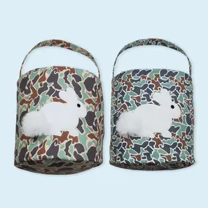 Baby kids Easter rabbit camouflage basket bag