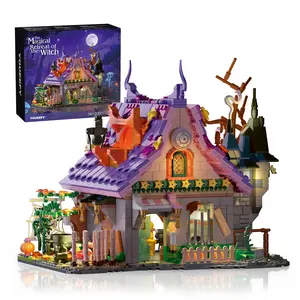 Halloween Haunted House Toy Set, House Building Kit, Building Block Sets, 1200 Pieces with Lights, Ideal Gift for Teens & Adults, Perfect for Halloween & Christmas