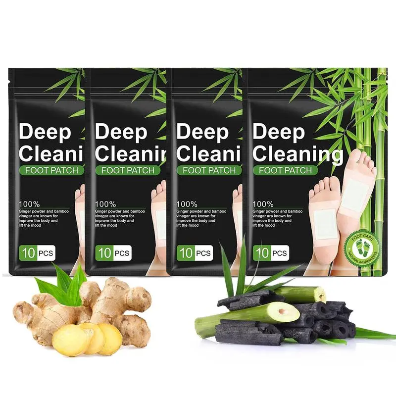 40 Patches Value Natural Herbal Warm Foot Detox Masks - Ginger Bamboo Hand & Foot Care for Adults, Sleep Aid, Stress Relief, Toxin Removal, Odor Solution Wellness Treatment