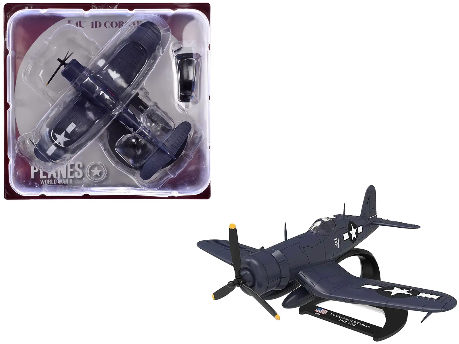 Vought F4U-1D Corsair Fighter Aircraft "Robert Wade, Okinawa" (1945) US Marine Corps 1/72 Diecast Model by Luppa