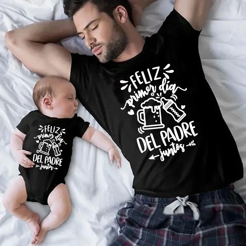 Happy Father's Day Print Family Matching Outfits Daddy T-shirt Baby Bodysuit Family Clothes Father Day Family Outfits Gifts