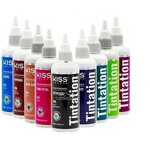 KISS Tintation Unisex Semi-Permanent Healthy Hair Dye - Ammonia Free, 5oz, Haircare, At-Home Hair Color, Aloe Vera, Argan+Olive Oils, Keratin Conditioning, Natural Blend, 54 Mixable Shades for Bold Looks