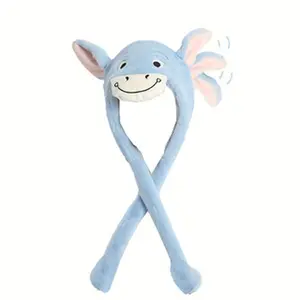 Adult cute plush donkey  with movable ears - fun and comfortable women's knitted  suitable for role-playing or makeup parties, Halloween and Christmas parties Hat Masks Adult Rat Costume Set with Accessories belle  costume