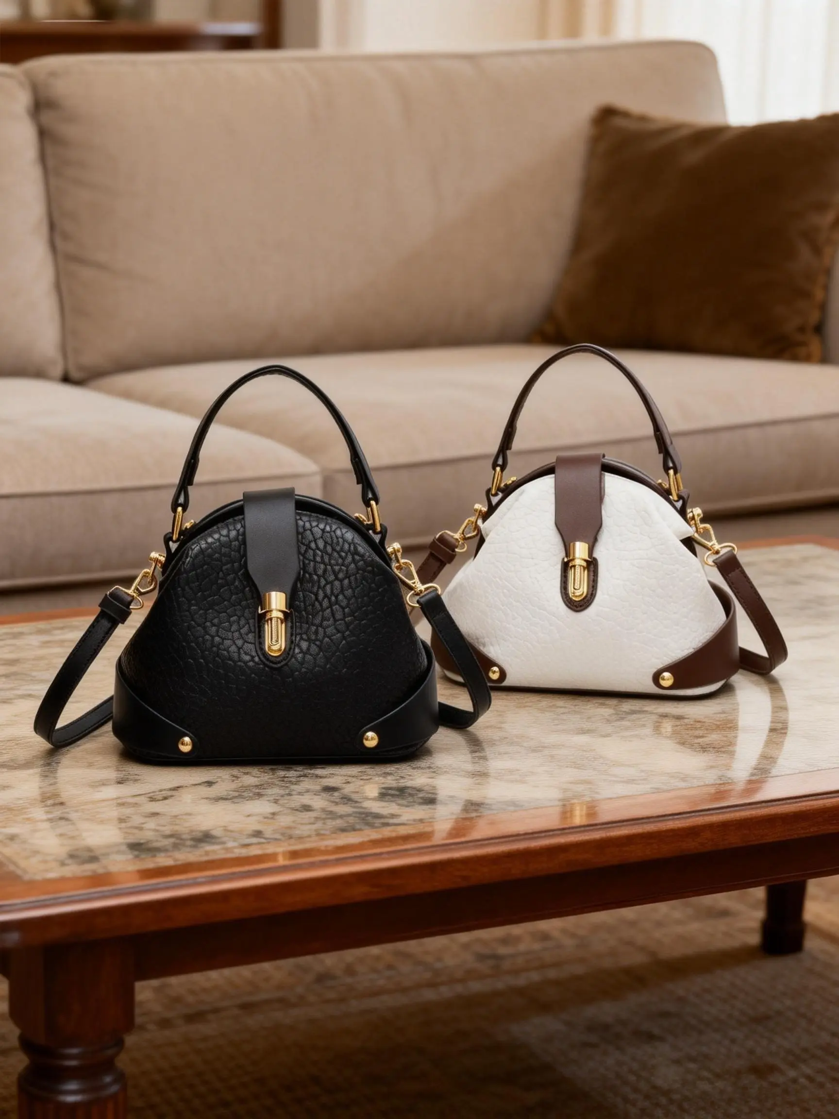 Women's Lychee Grain High-End Textured Single Shoulder Bag - Stylish Accessories, Mini Tote Crossbody & Shoulder Bag with Versatile Carrying, Shining Look, Good Quality, Affordable Price for Office & Party Use, Mini Tote Women's Crossbody & Shoulder Bags