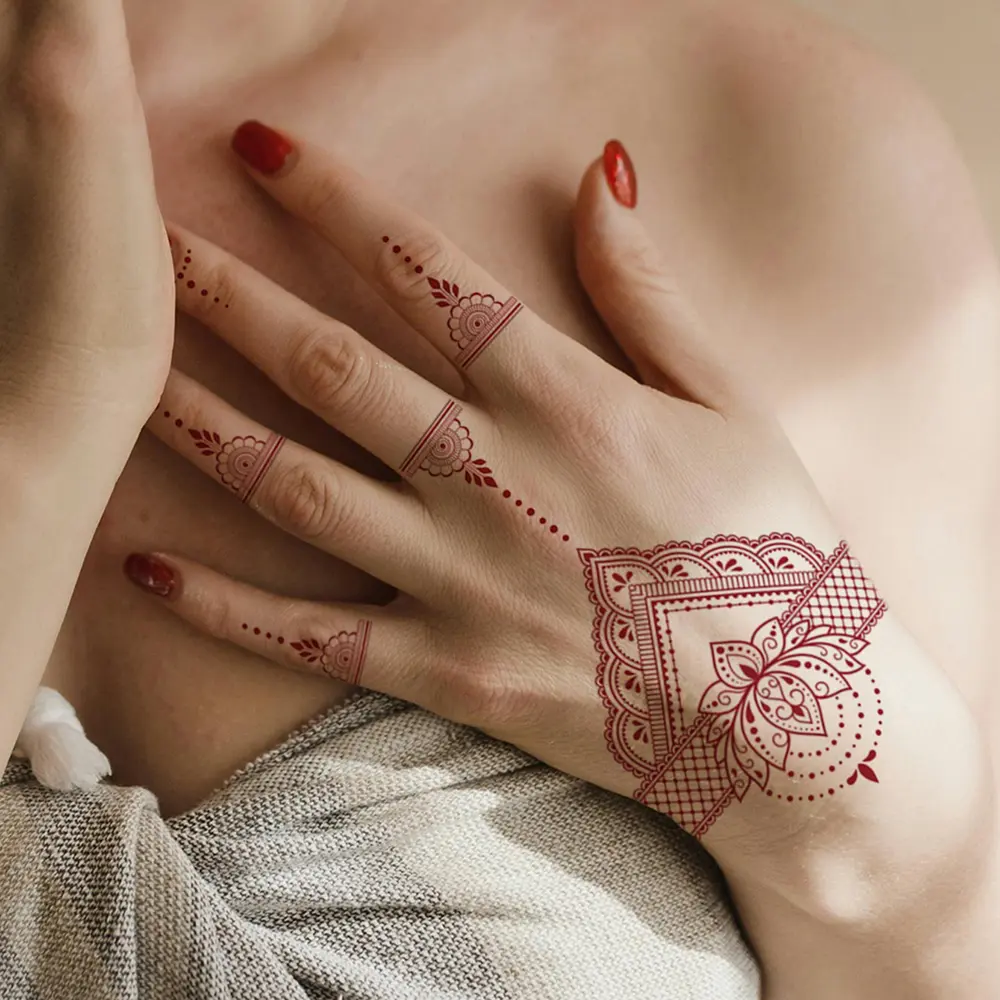 12pcs Non-Permanent Mandala Tattoo Stickers - Safe for 1-Time Use, Simple to Apply, Wedding-Ready Body Art for Festive & Party Supplies, Event Fashion Decor, Safe For One-Time Use