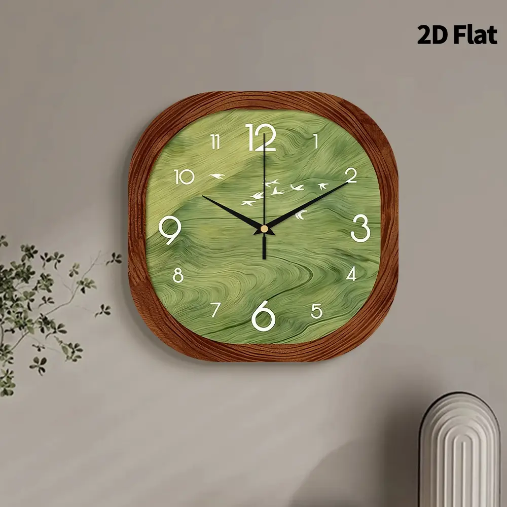2D Flat 1pc Retro artistic and creative decoration Wall Clock, Super Silent Quartz Movement, No Ticking, Suitable for Decorating Clocks in Living Rooms, Bedroom, Offices, Kitchens, and Cafes, Perfect Decorative Gift for Friends and Family, Home Decor