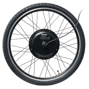 VEVOR 1000W Electric Bike Conversion Kit, 48V 420rpm 26 Front Wheel E-Bike Hub Motor Kit with Upgraded Speed Controller, Throttle Grip Kit, LCD Display, and PAS System for Road Bike