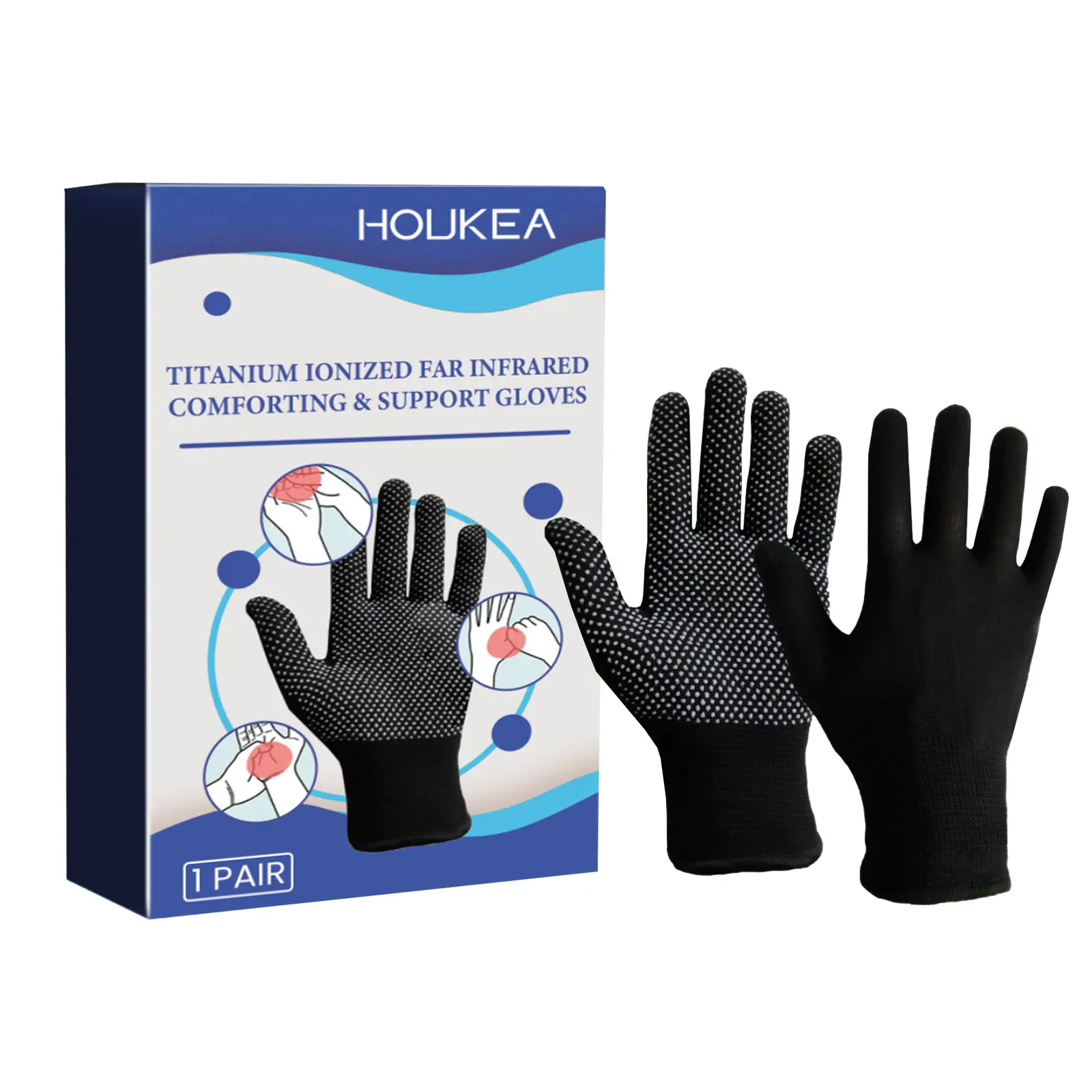 HouKea Elastic Cleaning Arthritis Pain Relief Gloves with Gel Support - Compression Gloves for Carpal Tunnel, Wrist Thumb Pain, Swelling - Comfort Support for Typing, Office Work - 1 Pair, Elastic Cleaning Gloves