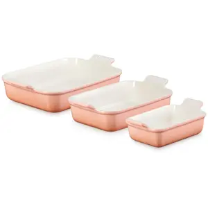 Le Creuset Set of (3) Heritage Rectangular Bakig Dishes Le Creuset Set of (3) Heritage Rectangular Bakig Dishes