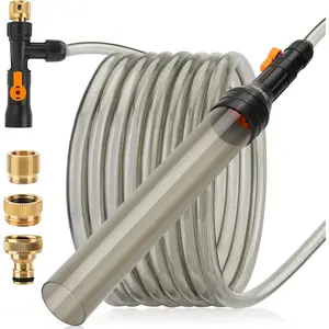 Upgrade Aquarium Water Changer Kit, Semi-Automatic Fish Tank Gravel Cleaner, with 25 FT Water Hose, Flow Control Valve