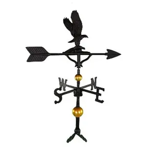 212 MAIN 300 Series 32 In. Deluxe Black Eagle Outdoor Weathervane, Cast Aluminum, Adjustable Base