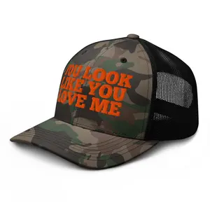 RIVEMUG NX You Look Like You Love Me Camo Trucker Hat Embroidered Curved Bill Low Crown Adjustable Cap