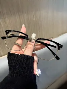 Lightweight Fashion Flat Glasses Unisex, Trendy Frames, Lightweight Eyewear, Suitable for Daily Commute, Reading, Studying, Outdoor Casual Wear, Men and Women, Lightweight Eyeglasses