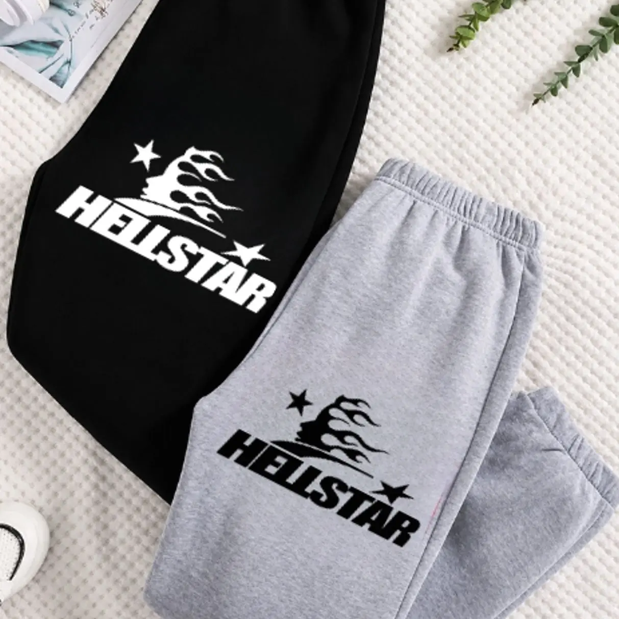 Hellstar Inspired Graphic Sweatpants, Unisex Oversized Fleece Joggers, Streetwear Lounge Pants, Everyday Casual Wear