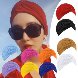 Women's 10pcs Stretchy Turban Caps - All Seasons Sports & Outdoor Hats, Chemo Head Wraps, Cancer Headwear, Twisted India Bennie, Lightweight, Soft Satin Bonnet Hair Scarf Headband (Multiple Colors)