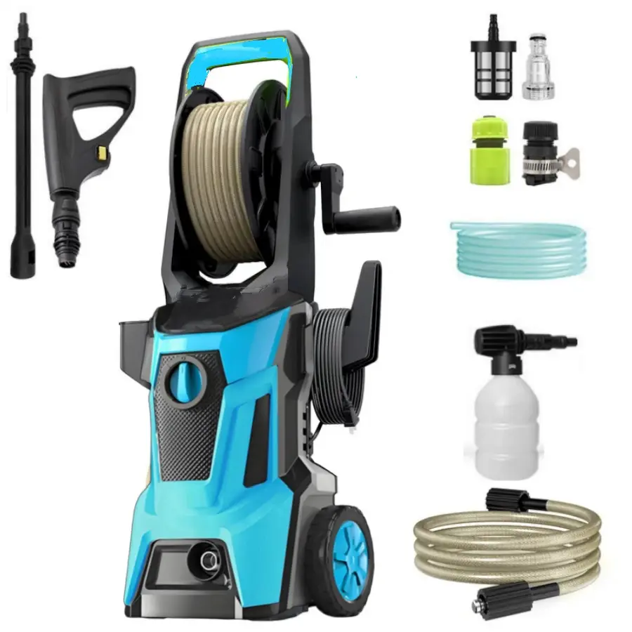 110V 3000 PSI Max 2.5 GPM Electric Pressure Washer with 33FT Pressure Hose, 5FT Power Cord, Foam Bottle, TSS Auto Stop for Cars, Fences, Patios
