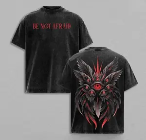 valentine shirts Be Not Afraid Seraphim Angel T-Shirt | Biblical Guardian Angel With Many Eyes | Christian Faith Vintage Washed Oversized Tee | Spiritual Warrior Shirt | Dark Angel Graphic Streetwear | Religious Apparel For Believers USA