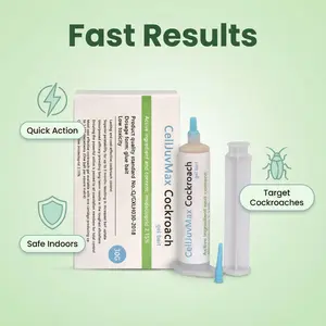 CellJuvMax Cockroach Exterminator Gel Bait 30g - Fast Acting Insect Repellent for American & German Cockroaches - Safe for Indoor & Outdoor Use - 1 Tube x 30g, 1 Plunger, 2 Tips