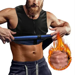 Men's Sauna Vest Waist Trainer Polymer Sauna Suit for Fitness Heat Trapping Zipper Sauna Workout Tank Tops Gmy Fitness
