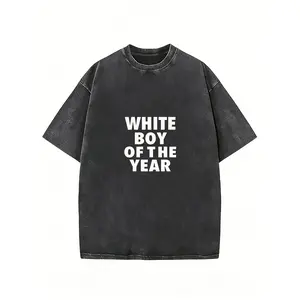 Men' Heavyweight 230g  T-Shirt - Retro Washed Streetwear Tee with Loose Fit Round Neck & Hem, Suitable for Daily Wear, Vacation, Parties, Outdoor Activities - Machine Washable Casual Top