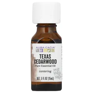 Aura Cacia Pure Essential Oil, Texas Cedarwood, 0.5 fl oz (15 ml)