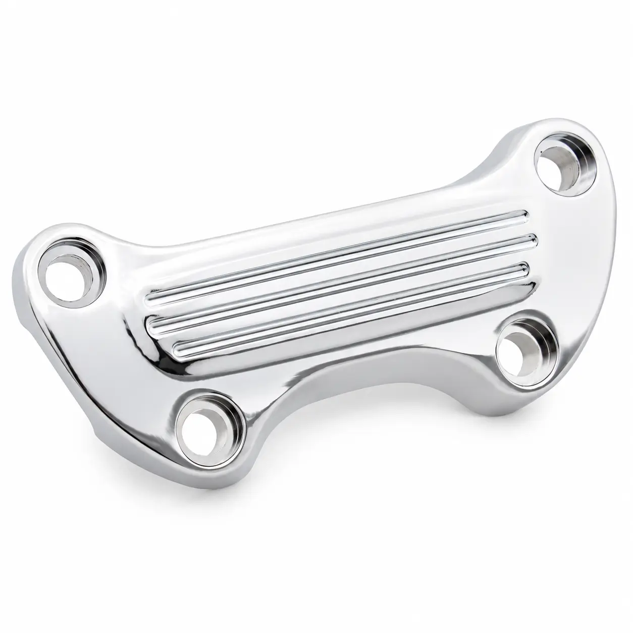 1-Piece 1" Handlebar Riser Top Clamp Kit, Bolt-On Chrome Aluminum Harley-Style Part with Clean Look, Smooth-Top Design, 3.5" Spacing for Harley Dyna Models, Softail, Sportster FX