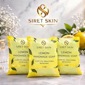 Siret Skin 3 Lemon Handmade Soap for Dark & Brightening Face & Body 4 oz Clarifying Brightening Refreshing