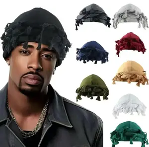 Silk Satin Lined Turban Cap for Men WomenAdjustable Halo Head Wrap, Twist Durag Hat withElastic Pre-Tie Beanie Comfort and Style for