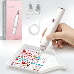 Diamond Painting Pen, Featuring Three Powerful Suction Modes, Equipped with Two Suction Heads, Suitable for Home Manual Creation and Gift Making, As Well As A Suction Diamond Painting Tool for Creating Diamond Pictures, Diamond Art Tools (Moonlight White)