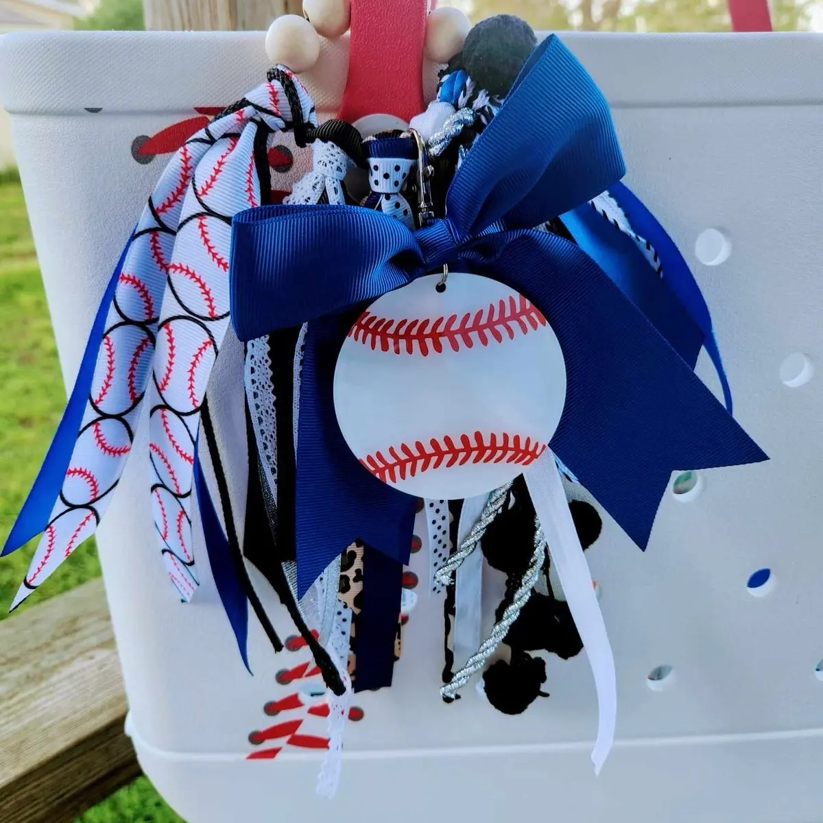 Baseball Themed Rubber Bag Tassel - Stylish Backpack Charm & Premium Sports Accessory for Everyday Use